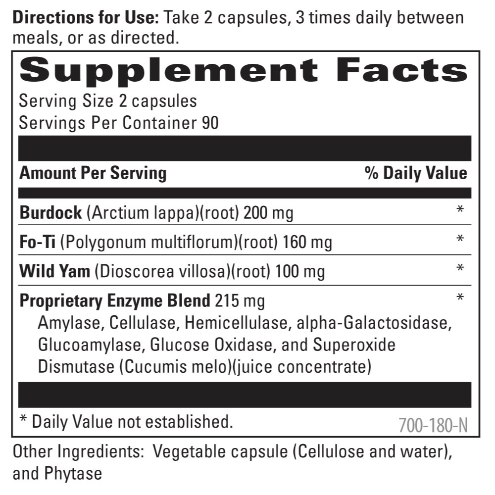 MSCLR 180 Supplement Facts vN